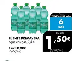 Supermercados Lupa FUENTE PRIMAVERA Agua con gas oferta