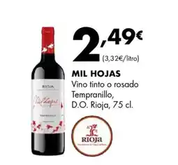 Supermercados Lupa MIL HOJAS Vino tinto o rosado Tempranillo D.O. Rioja, oferta