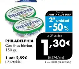 Supermercados Lupa PHILADELPHIA Con finas hierbas oferta