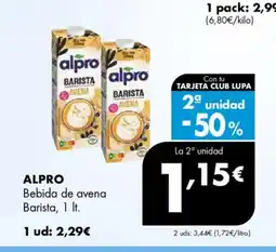 Supermercados Lupa ALPRO Bebida de avena Barista oferta