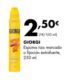 Supermercados Lupa GIORGI Espuma rizo marcado o fijación extrafuerte oferta