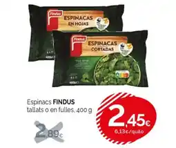 Condis FINDUS Espinacs tallats o en fulles oferta