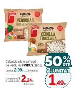 Condis FINDUS Ceba picada o sofregit de verdures oferta