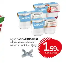 Condis DANONE iogurt original natural, ensucrat o amb maduixa oferta