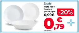 Carrefour Plato llano, hondo o postre opal oferta