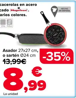 Carrefour Asador 27x27 cm, o sartén Ø24 cm oferta