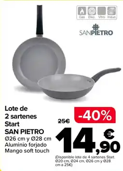 Carrefour SAN PIETRO Lote de 2 sartenes Start oferta