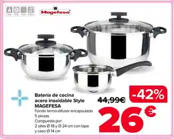 Carrefour MAGEFESA Batería de cocina acero inoxidable Style oferta