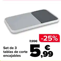 Carrefour Set de 3 tablas de corte encajables oferta