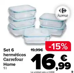 Carrefour Set 6 herméticos Carrefour Home oferta