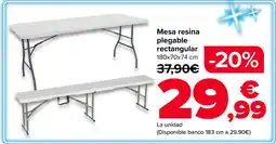 Carrefour Mesa resina plegable rectangular oferta
