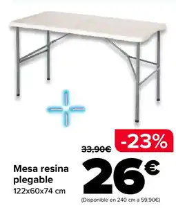Carrefour Mesa resina plegable oferta