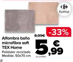 Carrefour Alfombra baño microfibra soft tex home oferta