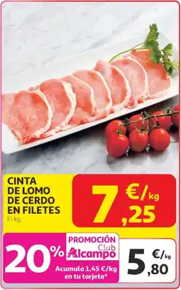 Alcampo Cinta de lomo de cerdo en filetes oferta
