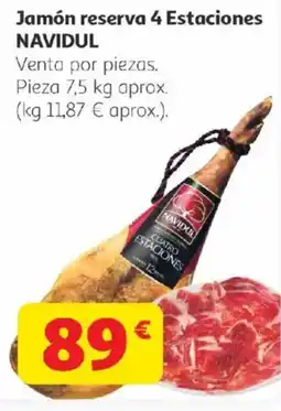 Alcampo NAVIDUL Jamón reserva 4 Estaciones oferta