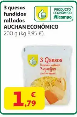Alcampo AUCHAN ECONÓMICO 3 quesos fundidos rallados oferta