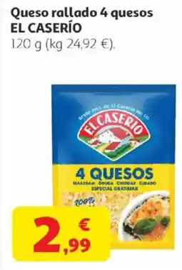 Alcampo EL CASERÍO Queso rallado 4 quesos oferta