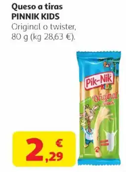 Alcampo PINNIK KIDS Queso a tiras Original o twister oferta