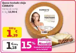 Alcampo CERRATO Queso tostado viejo oferta