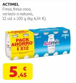 Alcampo ACTIMEL Fresa, fresa coco, variado o natural, oferta