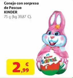 Alcampo KINDER Conejo con sorpresa de Pascua oferta