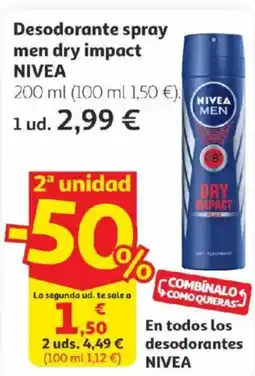 Alcampo NIVEA Desodorante spray men dry impact oferta