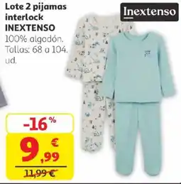Alcampo INEXTENSO Lote 2 pijamas interlock oferta