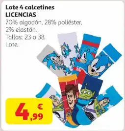 Alcampo LICENCIAS Lote 4 calcetines oferta