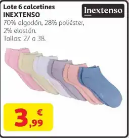 Alcampo INEXTENSO Lote 6 calcetines oferta