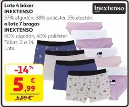 Alcampo INEXTENSO Lote 4 bóxer oferta