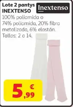 Alcampo INEXTENSO Lote 2 pantys oferta