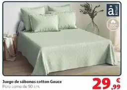 Alcampo Juego de sábanas cotton Gauce. oferta
