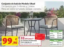 Alcampo Conjunto de balcón Modelo Ubud oferta