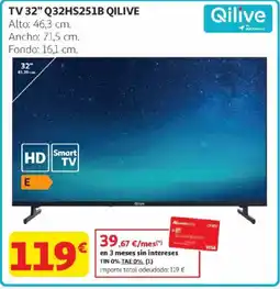 Alcampo QILIVE Tv 32" q32hs251b oferta