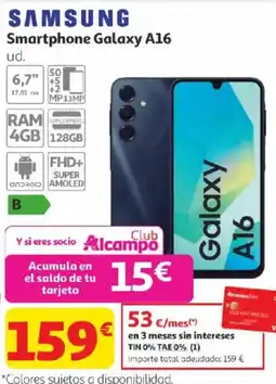 Alcampo SAMSUNG Smartphone Galaxy A16 oferta