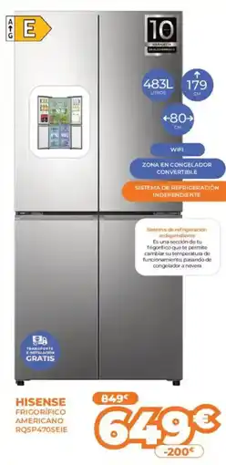 Pascual Martí HISENSE Frigorífico americano rqsp470seie oferta