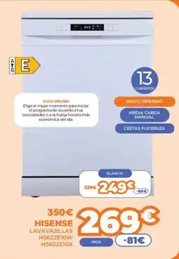Pascual Martí HISENSE Lavavajillas hs622e10w hs622e10x oferta