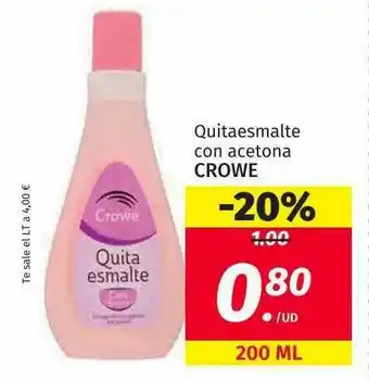 Maskom Supermercados Quitaesmalte Con Acetona Crowe oferta