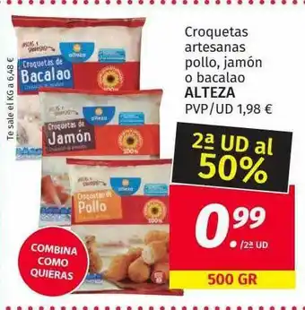 Maskom Supermercados 2a Ud Al 50% Croquetas Artesanas Pollo Jamón O Bacalao Alteza oferta