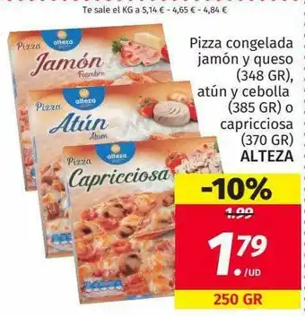 Maskom Supermercados Pizza Congelada Jamón Y Queso Atún Y Cebolla O Capricciosa Alteza oferta