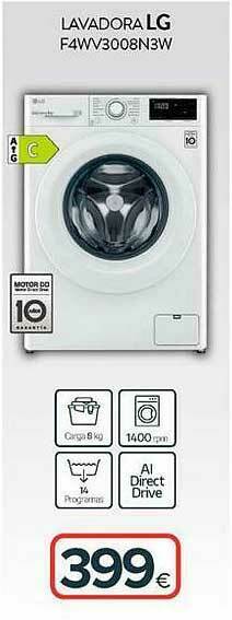 Tien 21 Lavadora Lg F4wv3008n3w oferta