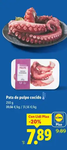 Lidl Pata de pulpo cocido oferta