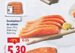 Lidl Escalopines de salmón oferta