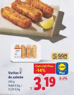 Lidl Varitas de salmón oferta