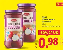 Lidl BARESA Salsa de tomate con cebolla oferta
