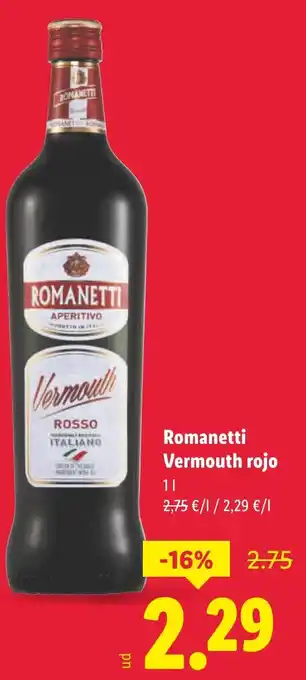 Lidl ROMANETTI Vermouth rojo oferta