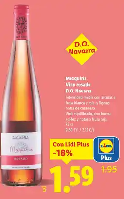 Lidl Mezquiriz Vino rosado D.O. Navarra oferta
