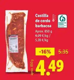Lidl Costilla de cerdo barbacoa oferta