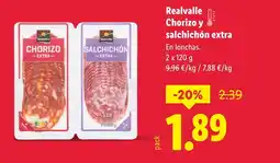 Lidl REALVALLE Chorizo y salchichón extra oferta