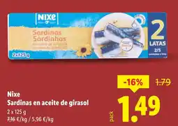 Lidl NIXE Sardinas en aceite de girasol oferta